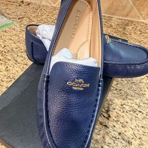 Coach Women's Blue Leather Loafers